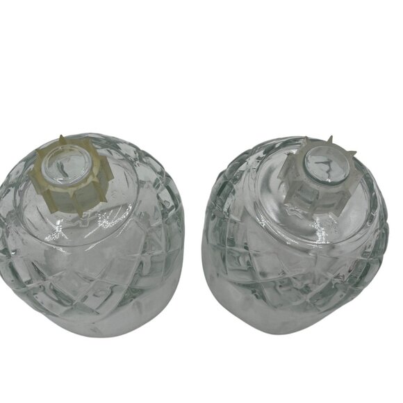Vintage Pineapple Design Clear Glass Votive Cups Candle Holders Set Of 2 - Picture 2 of 5